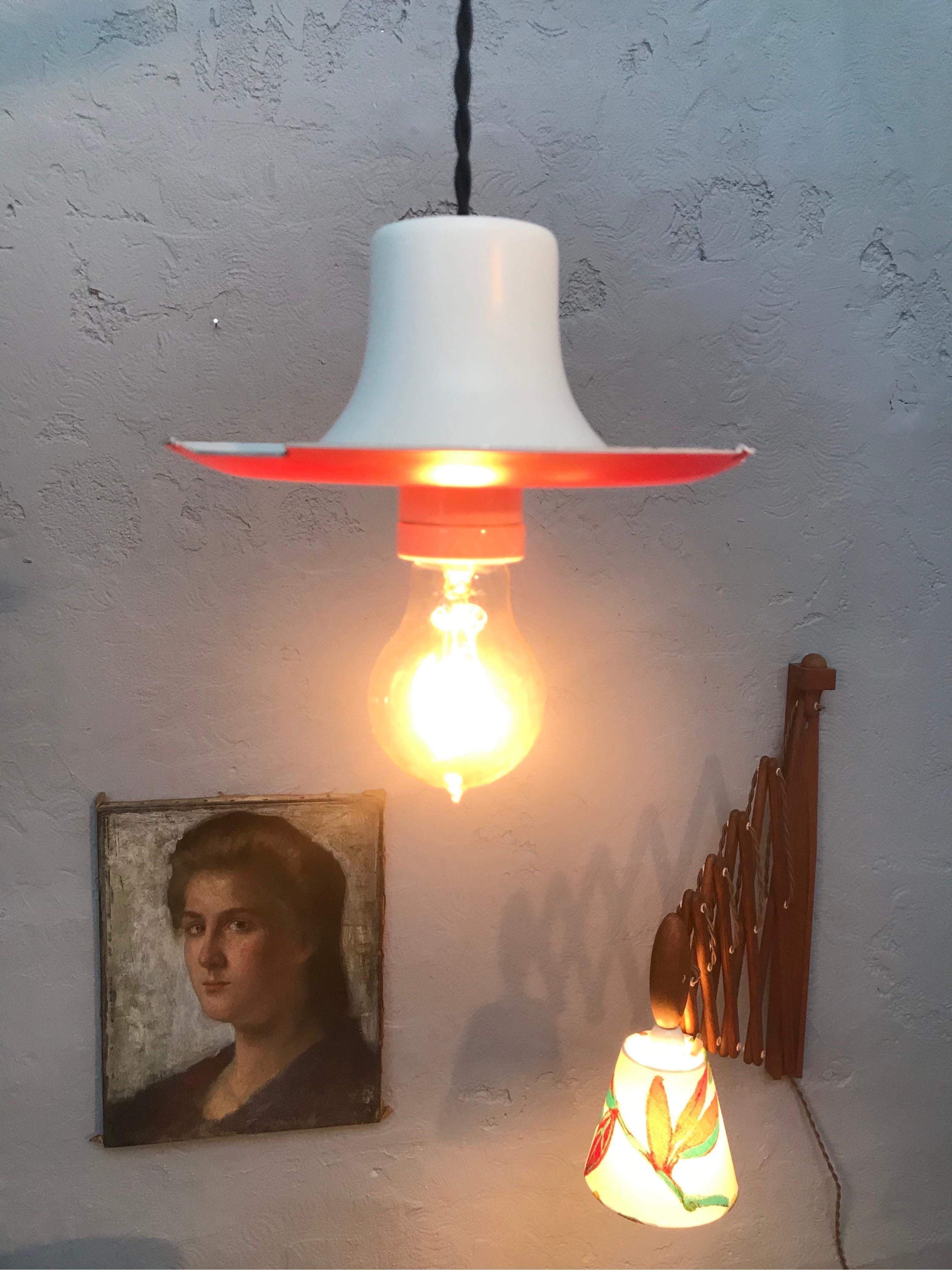 Aluminum Iconic Vintage PH5 Chandelier for L. Poulsen of DK in White with Art Work For Sale