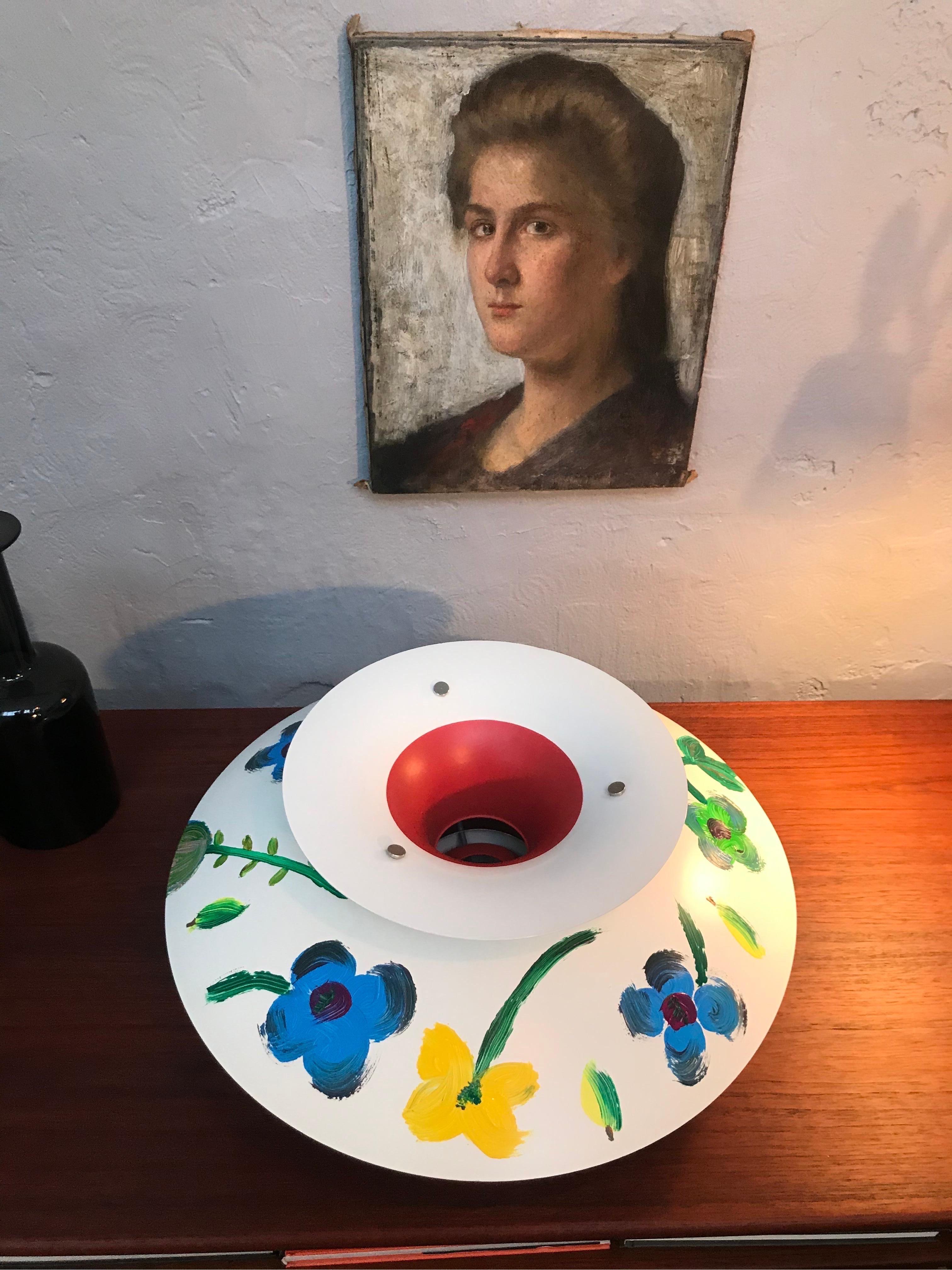 Iconic Vintage PH5 Chandelier for L. Poulsen of DK in White with Art Work 1