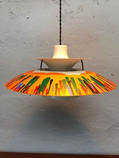 Iconic Vintage Ph5 Chandelier for Louis Poulsen of Dk with Abstract Art Work