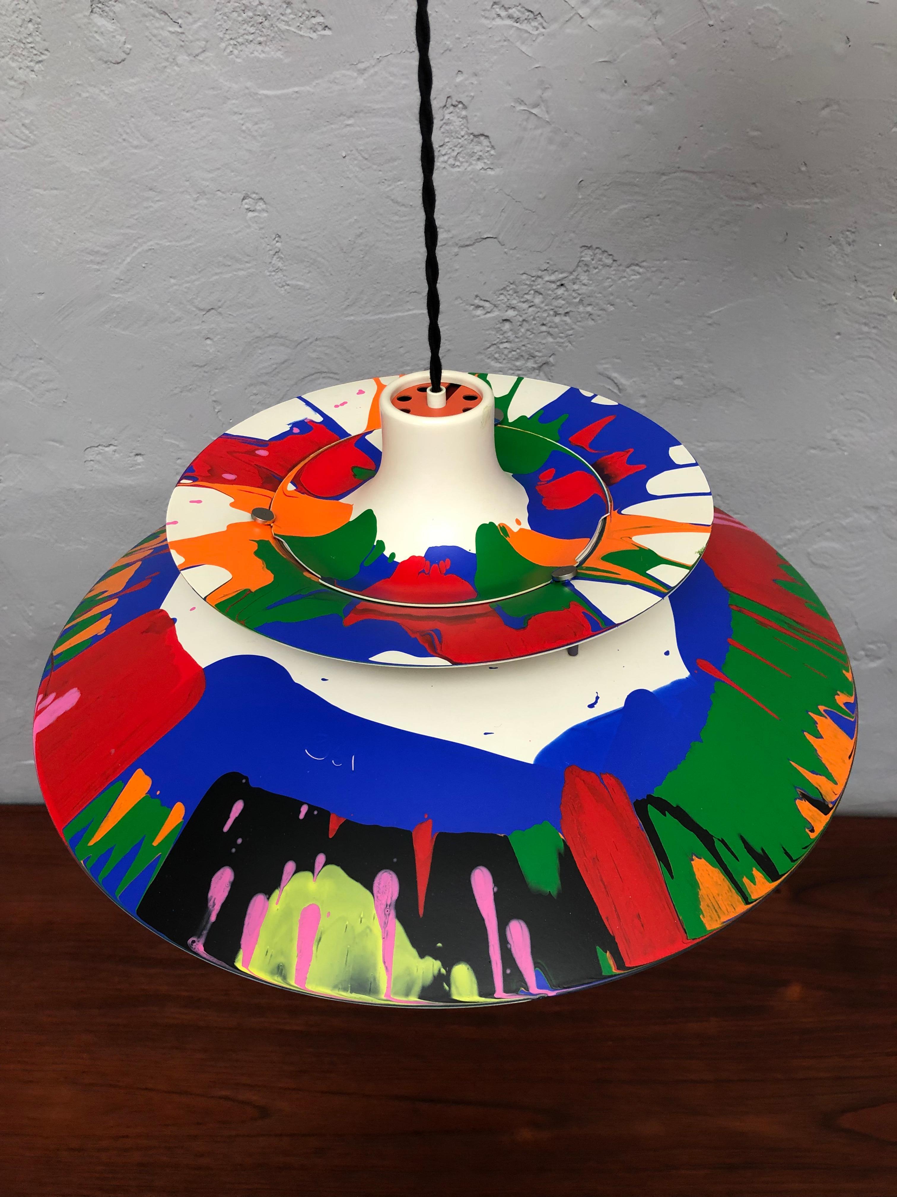 Mid-Century Modern Iconic Vintage Ph5 Chandelier for Louis Poulsen of Dk with Abstract Art Work For Sale