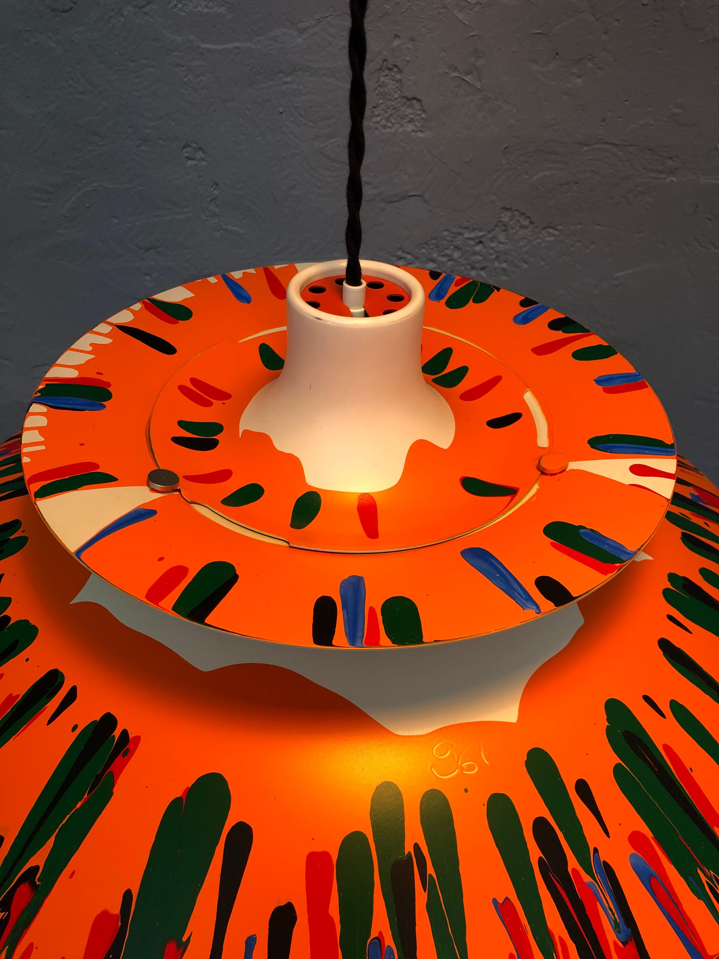 Hand-Crafted Iconic Vintage Ph5 Chandelier for Louis Poulsen of Dk with Abstract Art Work For Sale