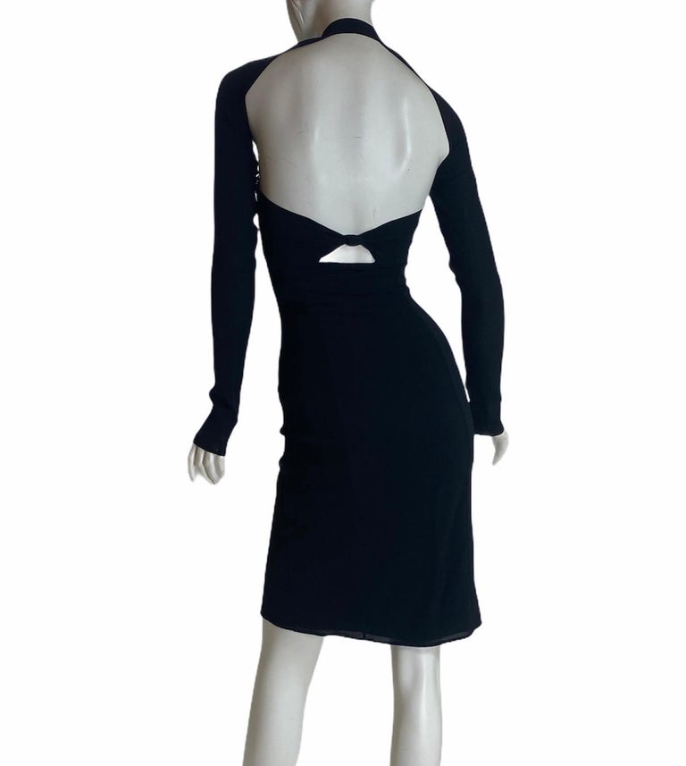 Iconic Vintage Tom Ford for Gucci Black Dress Size 38 For Sale at 1stDibs
