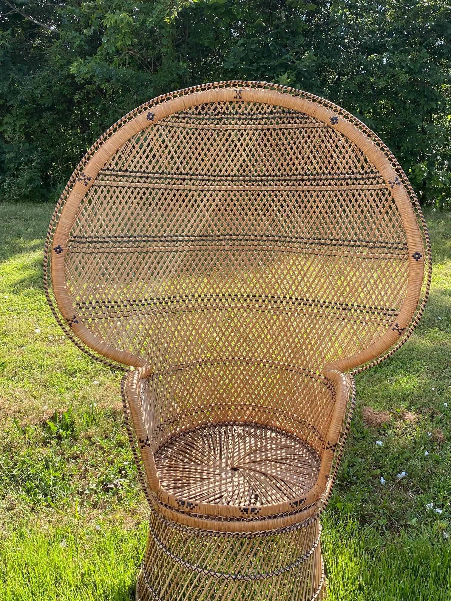 china vintage wicker rattan peacock chair