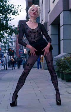 Iconic Vivienne Westwood Documented 1992 Black Sheer Mesh Bodysuit Top