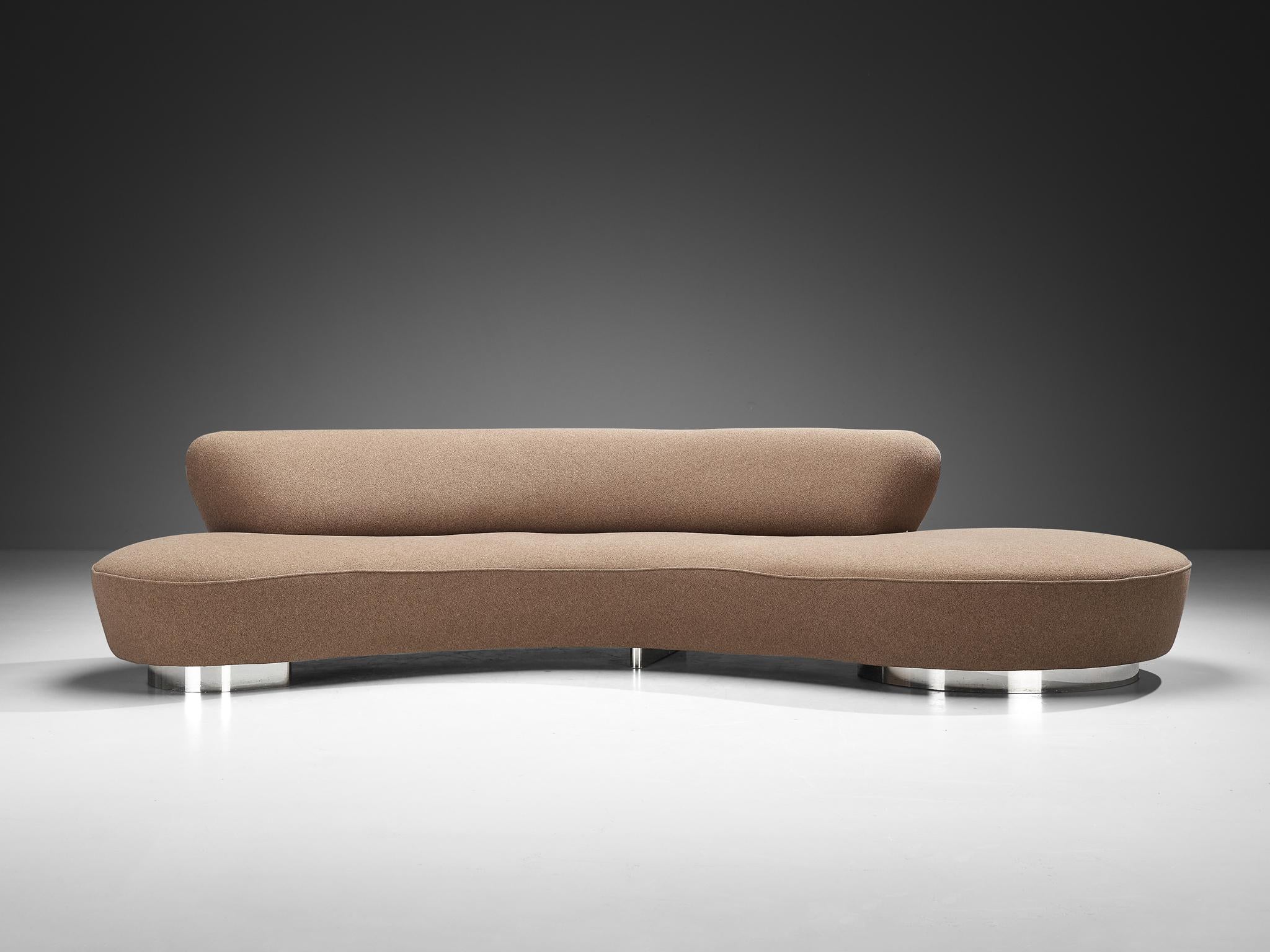 Ikonisches Vladimir Kagan 'Serpentine' Sofa in Beige gepolstert im Angebot 2