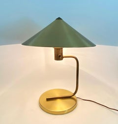 Iconic Walter Von Nessen 1930s Brass and Anodized Aluminum Table Lamp