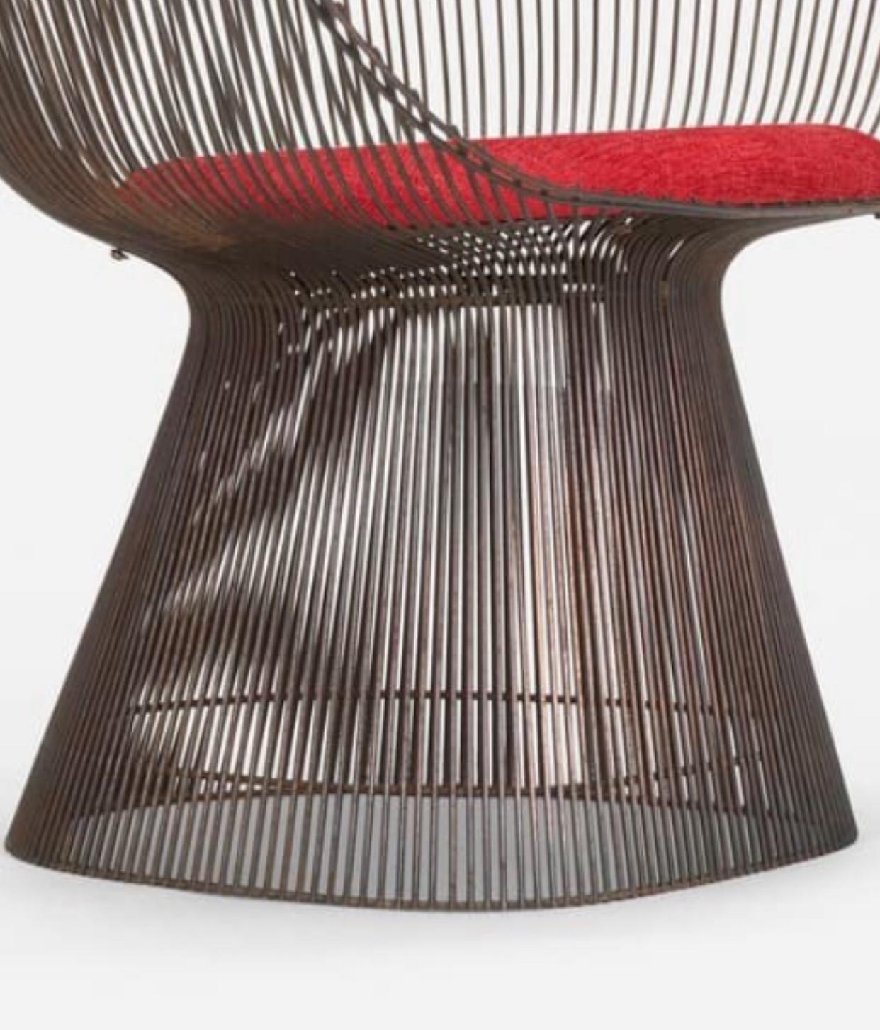 Iconic Warren Platner For Knoll Bronzed Steel Lounge Chair. For Sale 1