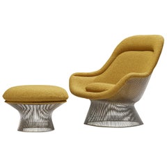 Iconic Warren Platner for Knoll Lounge Chair ‘1705’ in Steel and Fabric