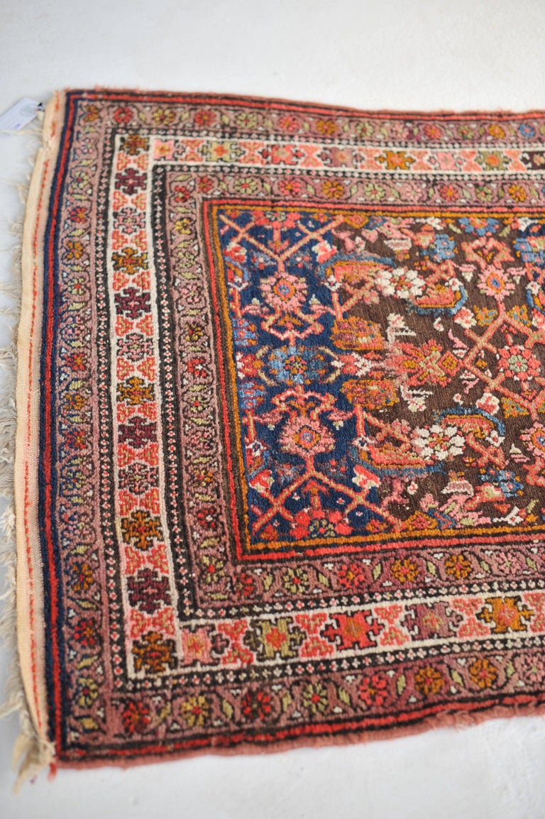 Iconic Water Garden Colorful Antique Runner, c.1940's For Sale at 1stDibs
