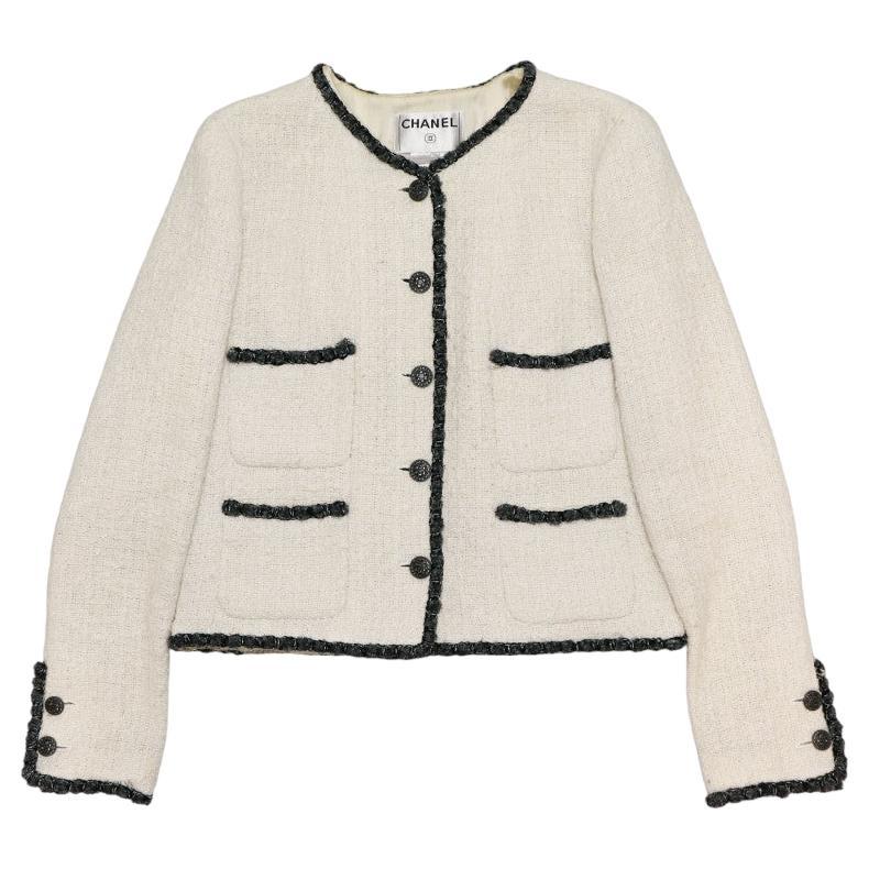 Iconic White Chanel Jacket For Sale