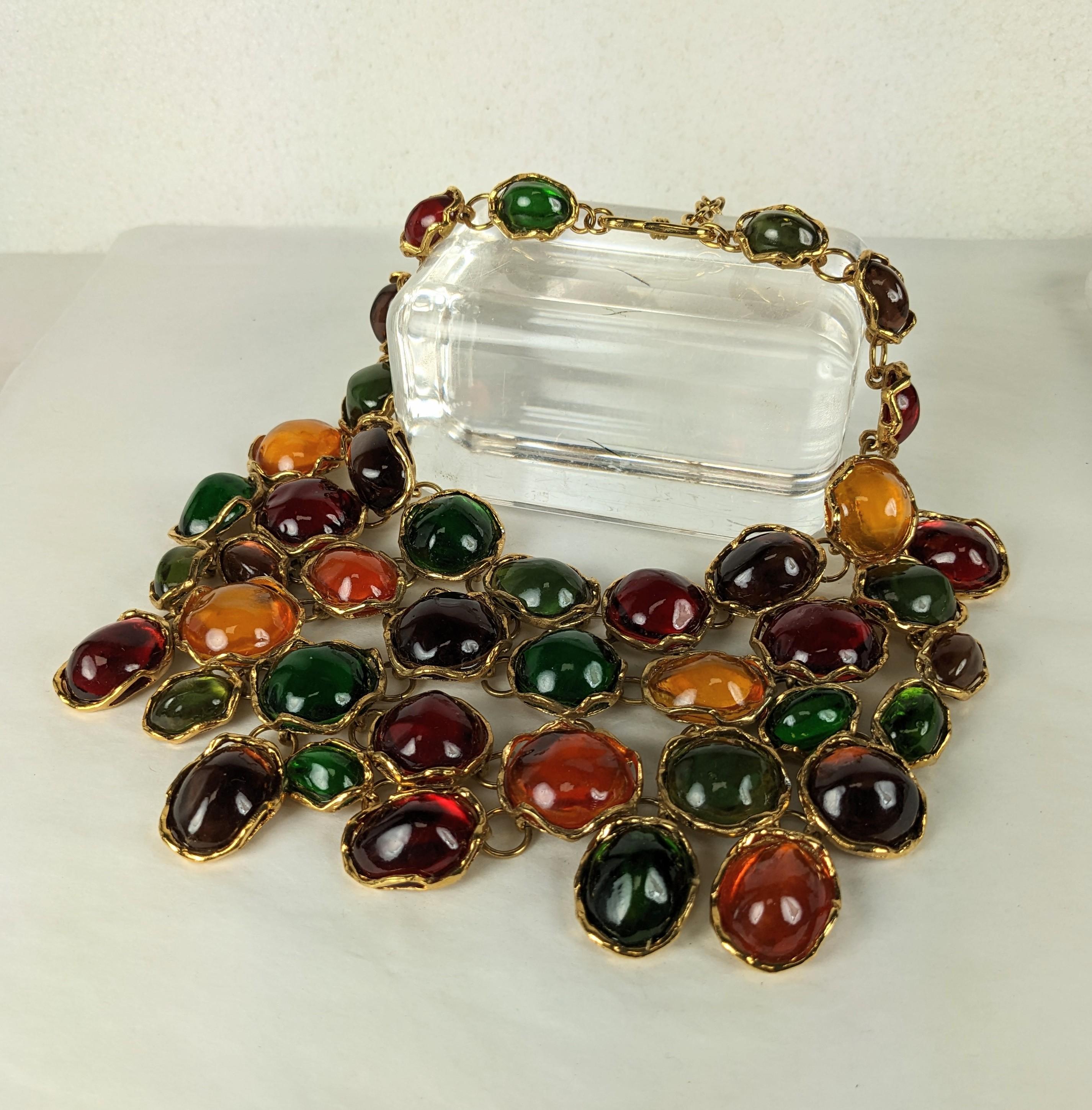 Iconic Yves Saint Laurent Gem Set Bib, Maison Goossens In Excellent Condition For Sale In New York, NY