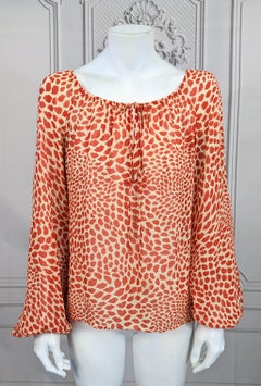 Iconic Yves Saint Laurent "Kiss" Peasant Blouse