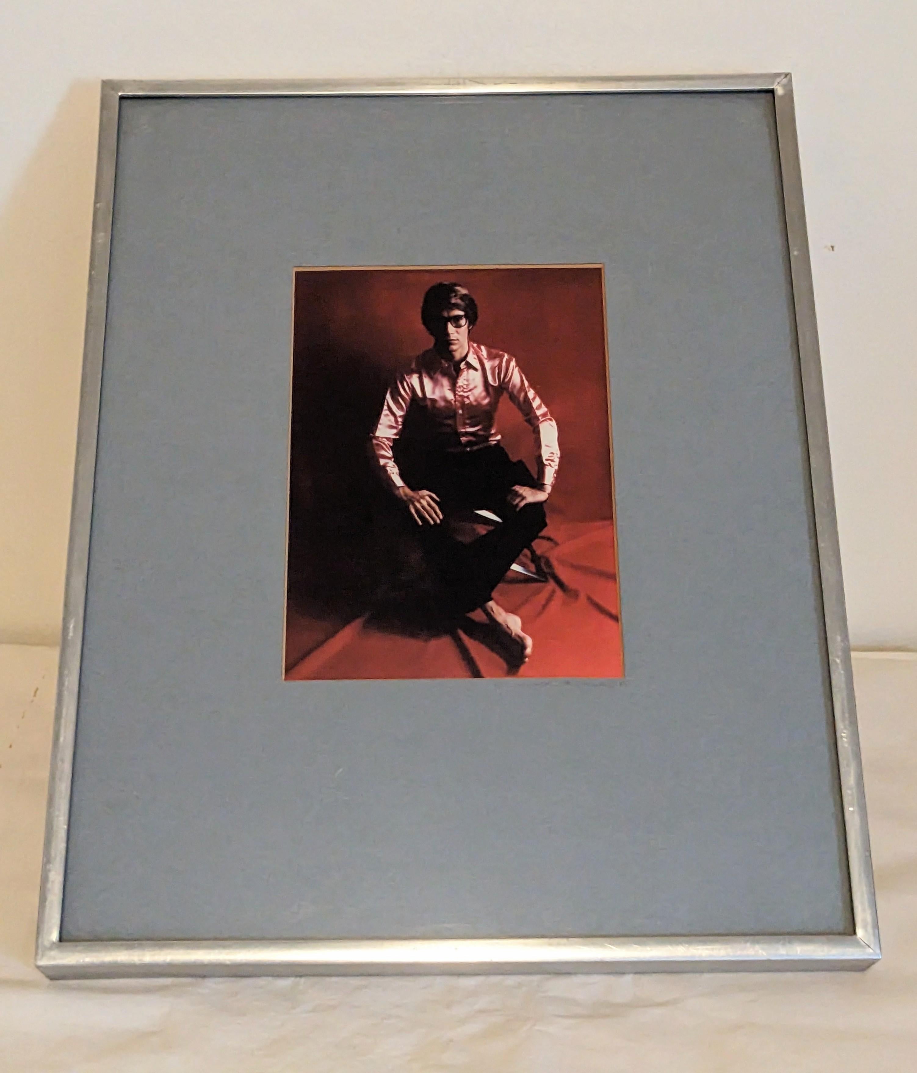 Iconic Moody Portrait of a young Yves Saint Laurent photographed and signed by Marie Cosindas in 1968. Images of this sitting by Cosindas when he was in his prime helped in launching YSL Rive Gauche brand (and licensees) with Mssr. Berge at the