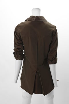 Iconic Yves Saint Laurent Rive Gauche Olive Green Safari Tunic, 1968.