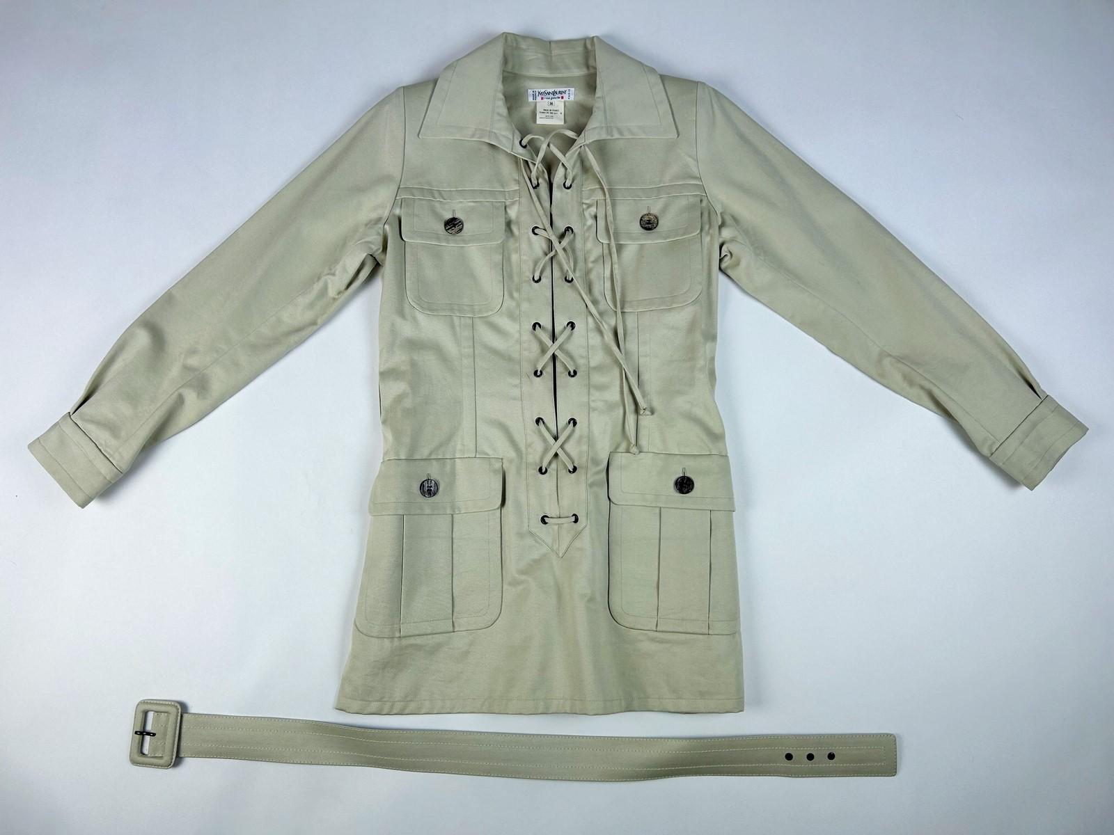 Iconic Yves Saint Laurent Rive Gauche Saharienne Jacket Circa 1995 For Sale 8
