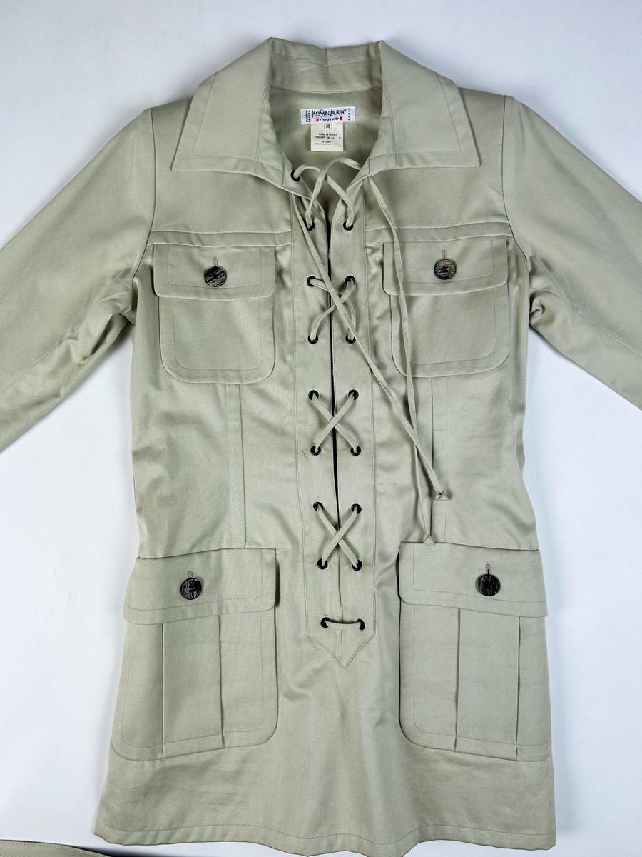 Iconic Yves Saint Laurent Rive Gauche Saharienne Jacket Circa 1995 For Sale 9