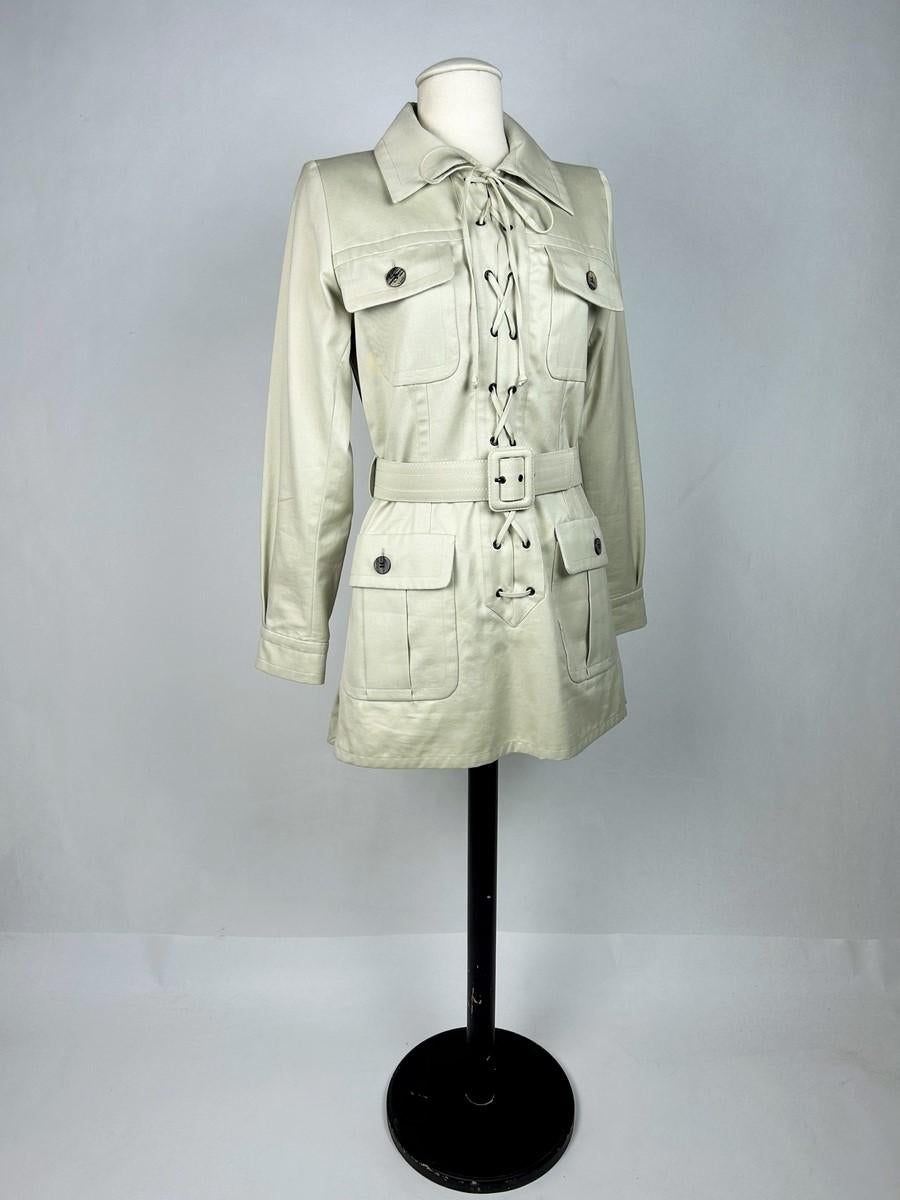 Iconic Yves Saint Laurent Rive Gauche Saharienne Jacket Circa 1995 For Sale 2