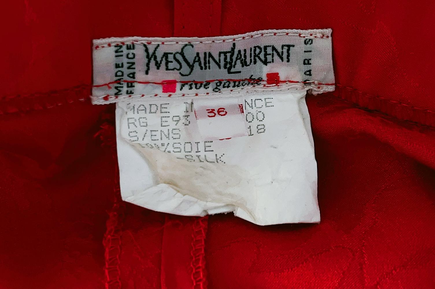 L'iconico ensemble di Yves Saint Laurent SS 1993 Kate Moss Giacca da passerella Pantaloni Abito in vendita 7