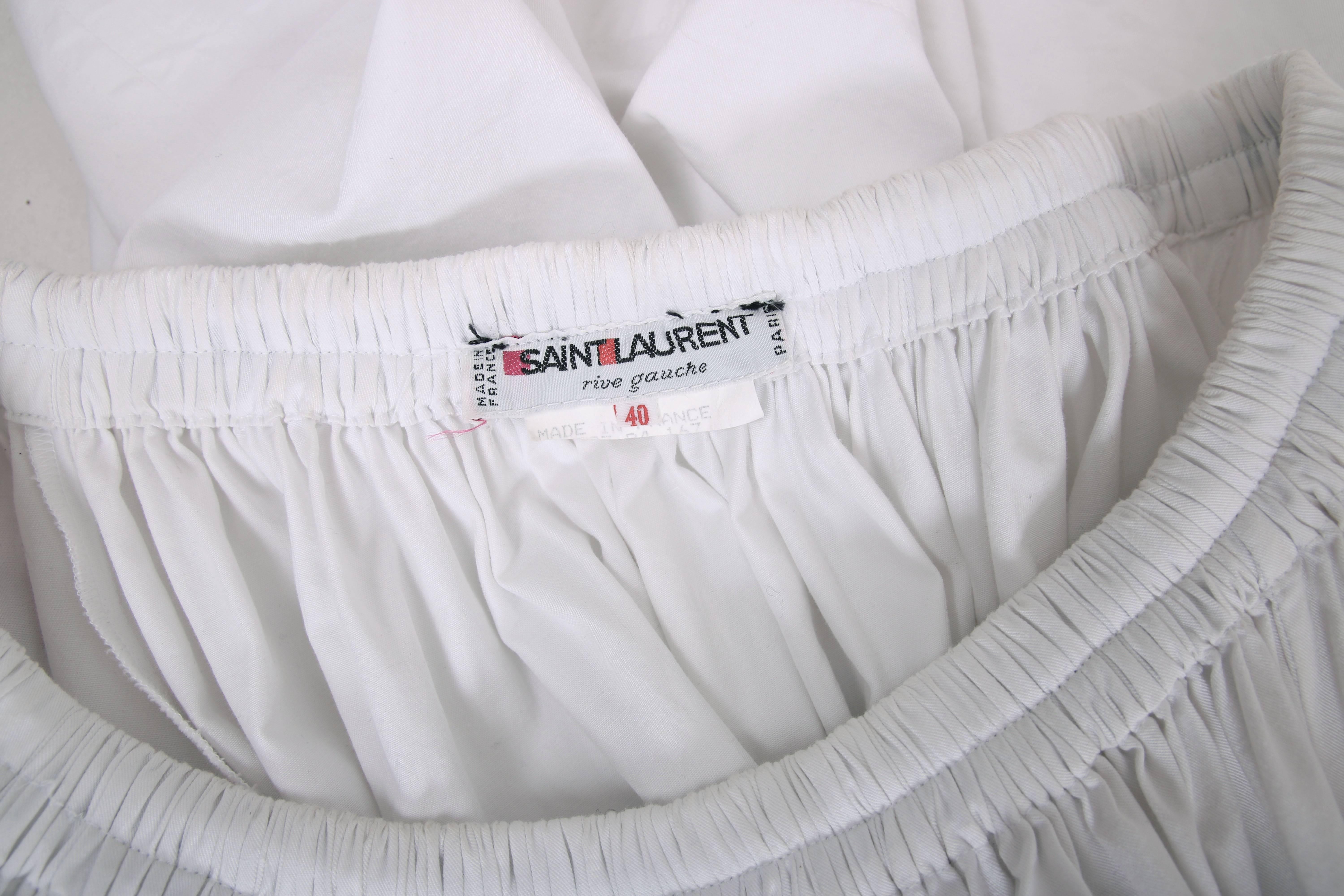 Yves Saint Laurent YSL White Cotton Asymmetric Dress with Poppies 3