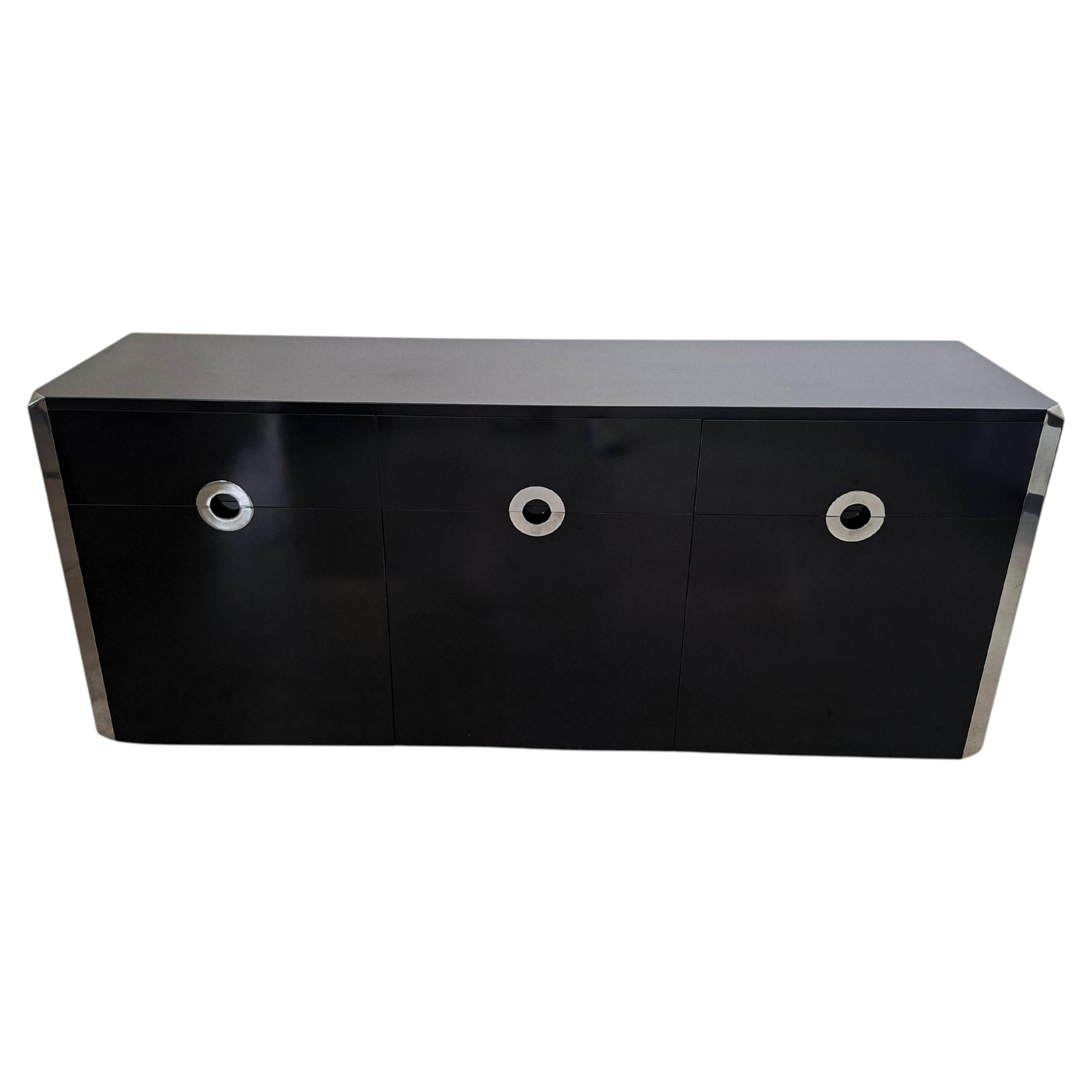 Iconic Sideboard 3 Doors "Alveo" by Willy Rizzo for Mario Sabot - Design 1970s For Sale