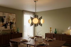 Lustre iconique des années 70 - Design 'Space Age' en fer chromé