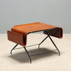 Iconic, restored 1950s side table by Industria Legni Curvati.