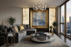 Iconic "TRG" Swivel Coffee Table - Design Willy Rizzo, 1970s
