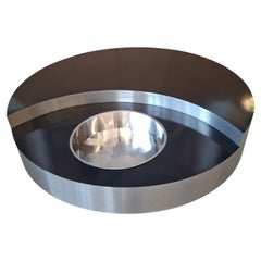 Iconic "TRG" Swivel Coffee Table - Design Willy Rizzo, 1970s