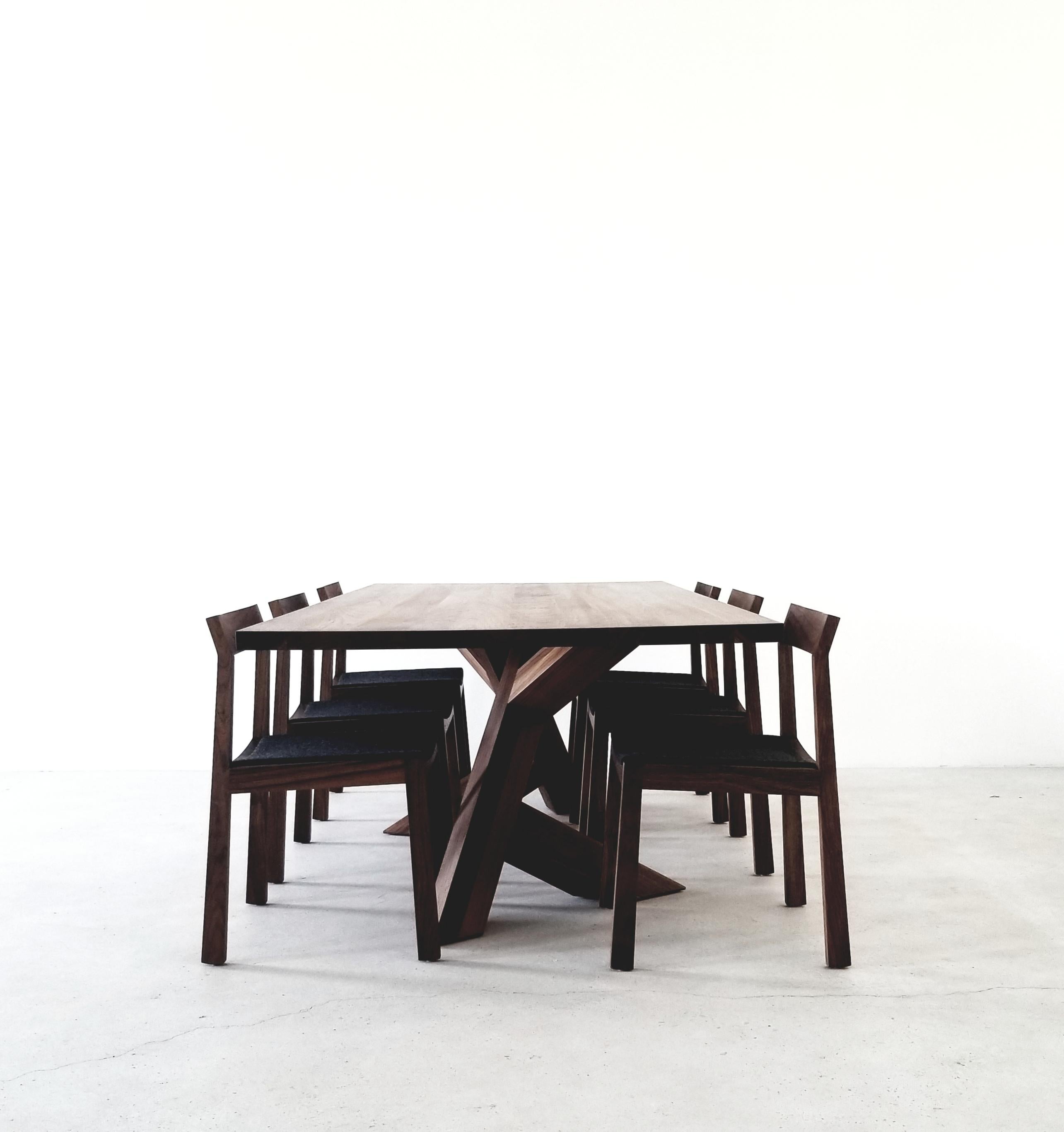 Iconoclast Modern Solid Hardwood Dining Table by Izm In New Condition In Edmonton, Alberta