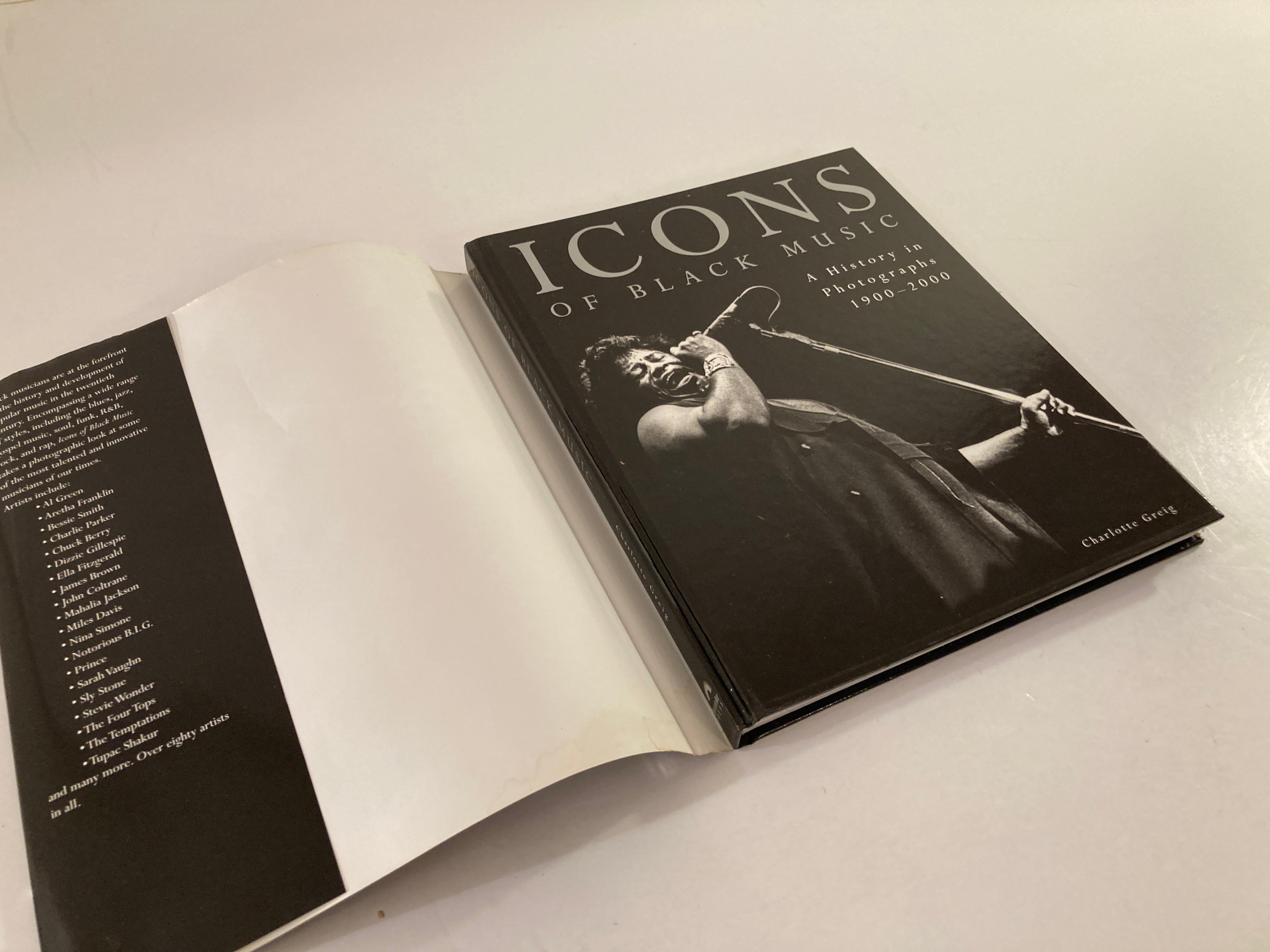 Icons Of Black Music A History In Photographs, 1900-2000 by Charlotte Greig In Good Condition In North Hollywood, CA