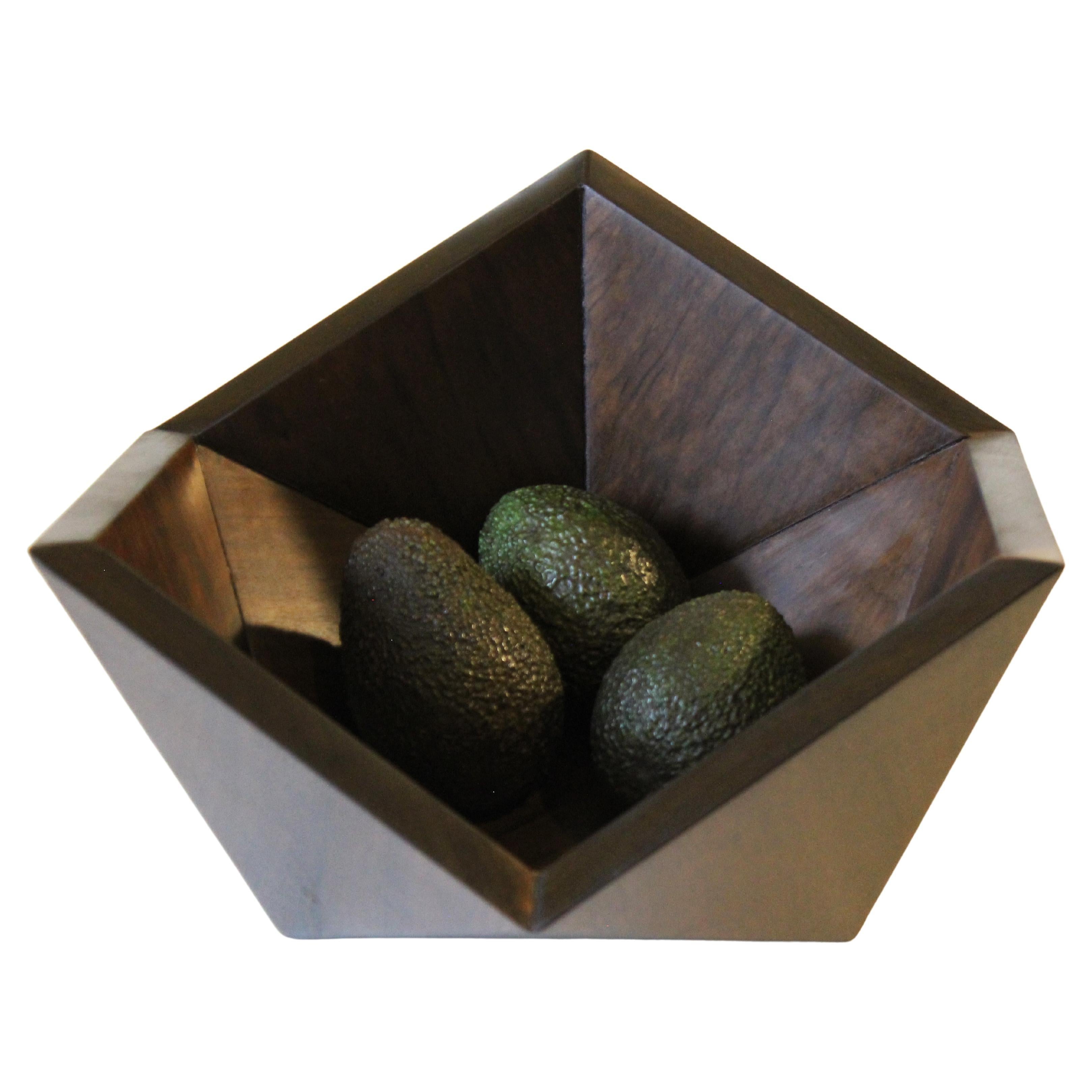Icosa wood bowl - (imbuia - brazilian walnut) For Sale