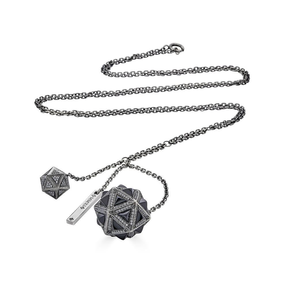 black sapphire and diamond necklace