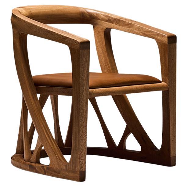 Chaise Icpalli en bois dur Rosa Morada massif en vente