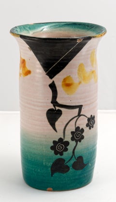 I.C.S. Art Deco Majolica Vase, Italy 1927-1940