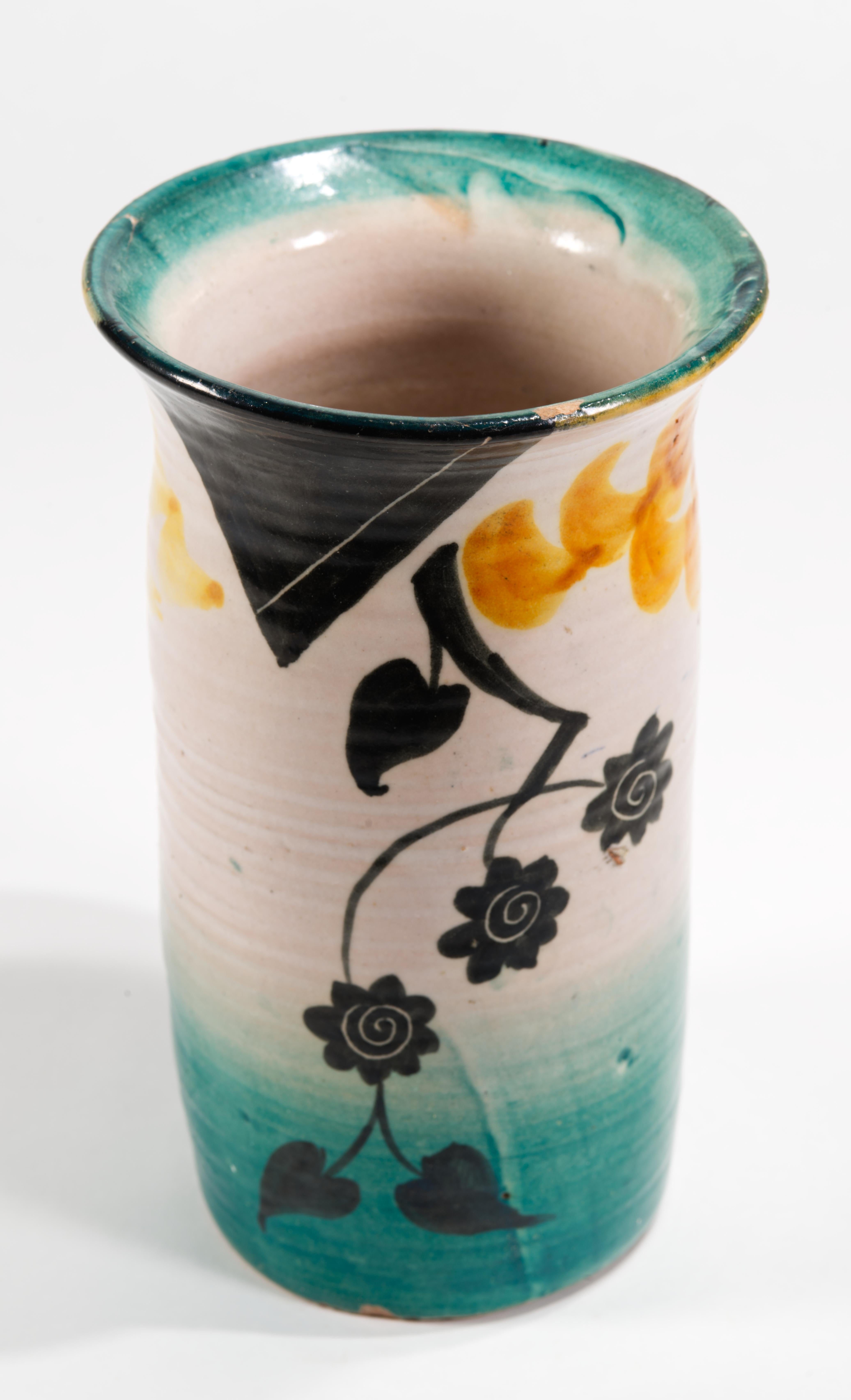 Art Déco Vaso in maiolica Art Deco di I.C.S., Italia 1927-1940 in vendita