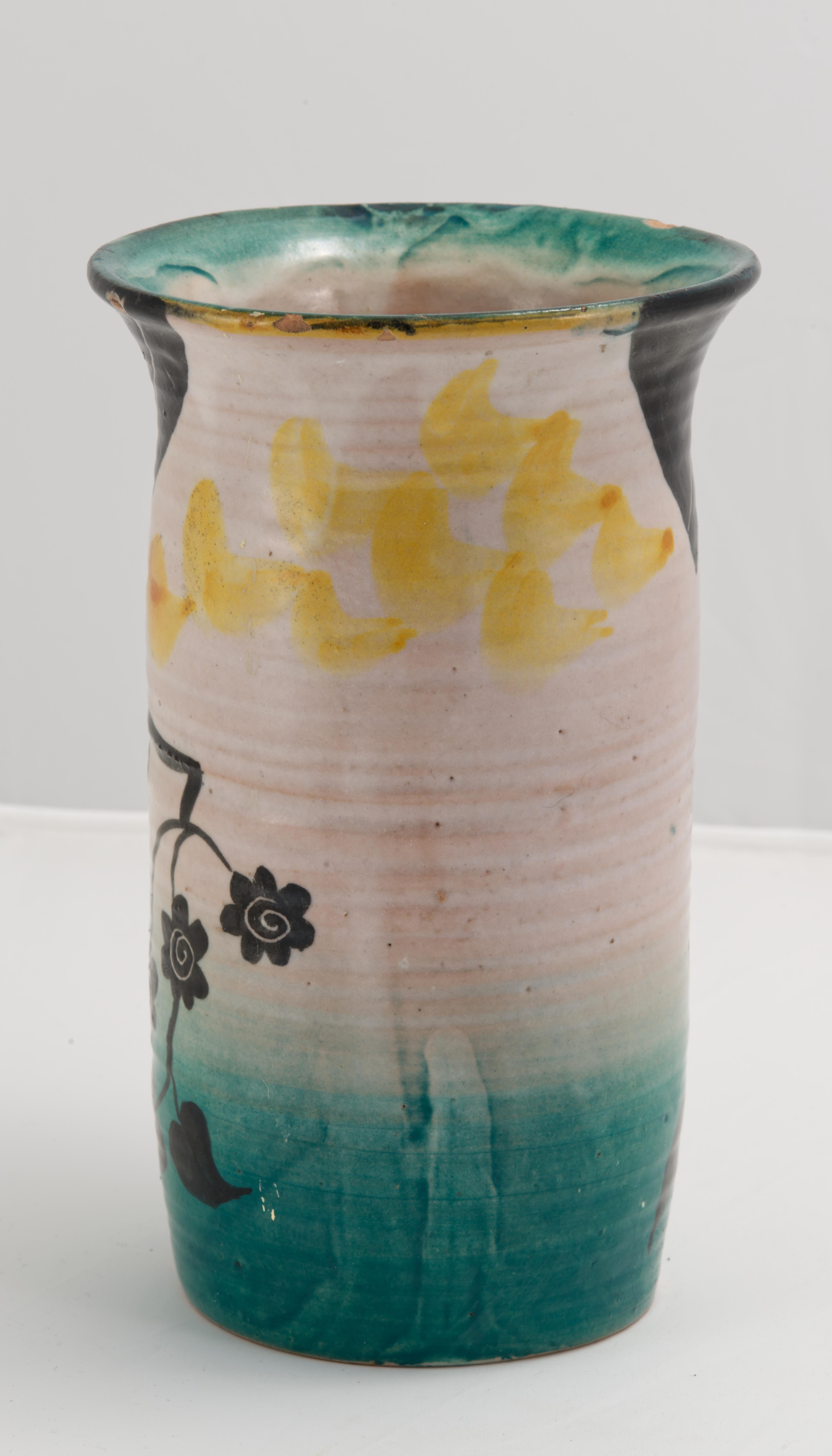 Vaso in maiolica Art Deco di I.C.S., Italia 1927-1940 In condizioni buone in vendita a Clifton Springs, NY