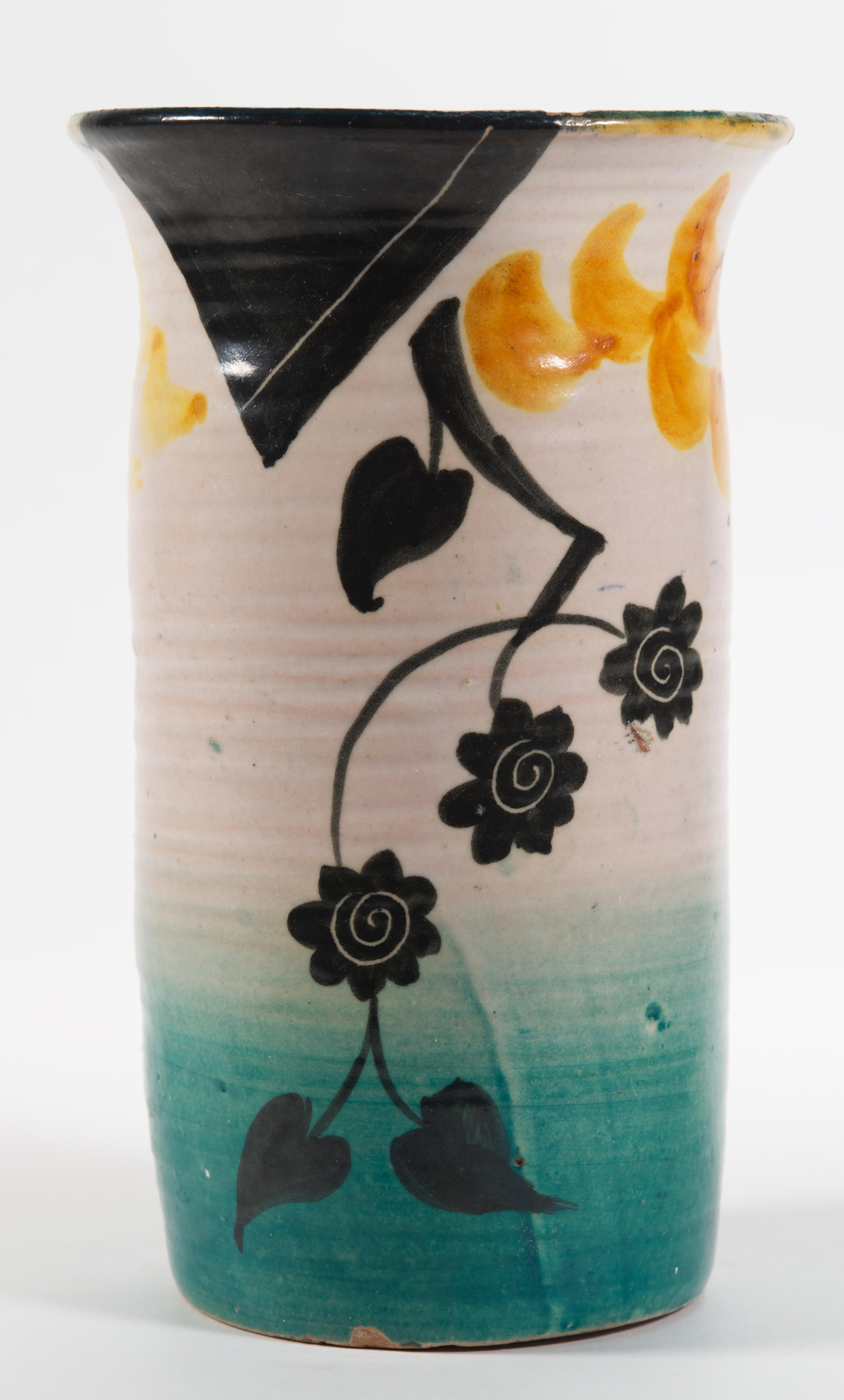 XX secolo Vaso in maiolica Art Deco di I.C.S., Italia 1927-1940 in vendita