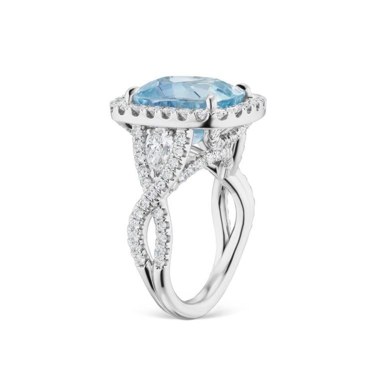 ICY BLUE UNHEATED BURMESE SAPPHIRE AND DIAMOND RING An unusual icy sapphire conjures frosty dreams in this stunning diamond ring set in platinum. Sapphire is Burmese and unheated with GRS Certificate Item: # 03394 Metal: Platinum Lab: Grs Color