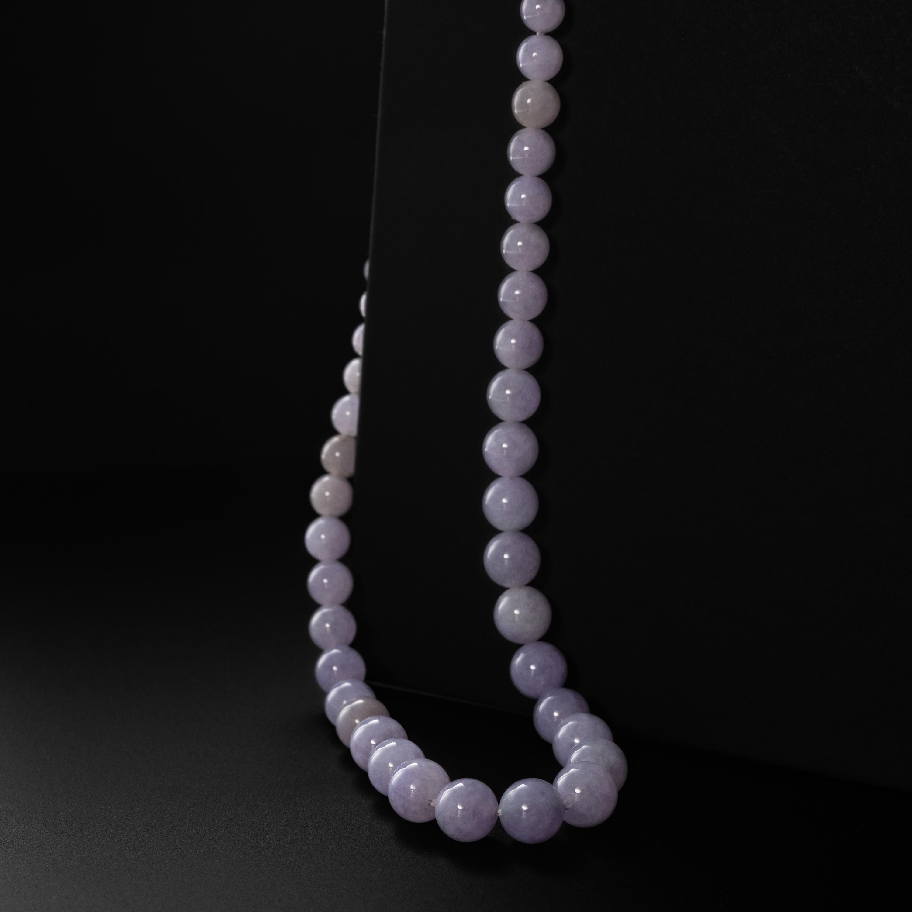 lavender jade bead necklace