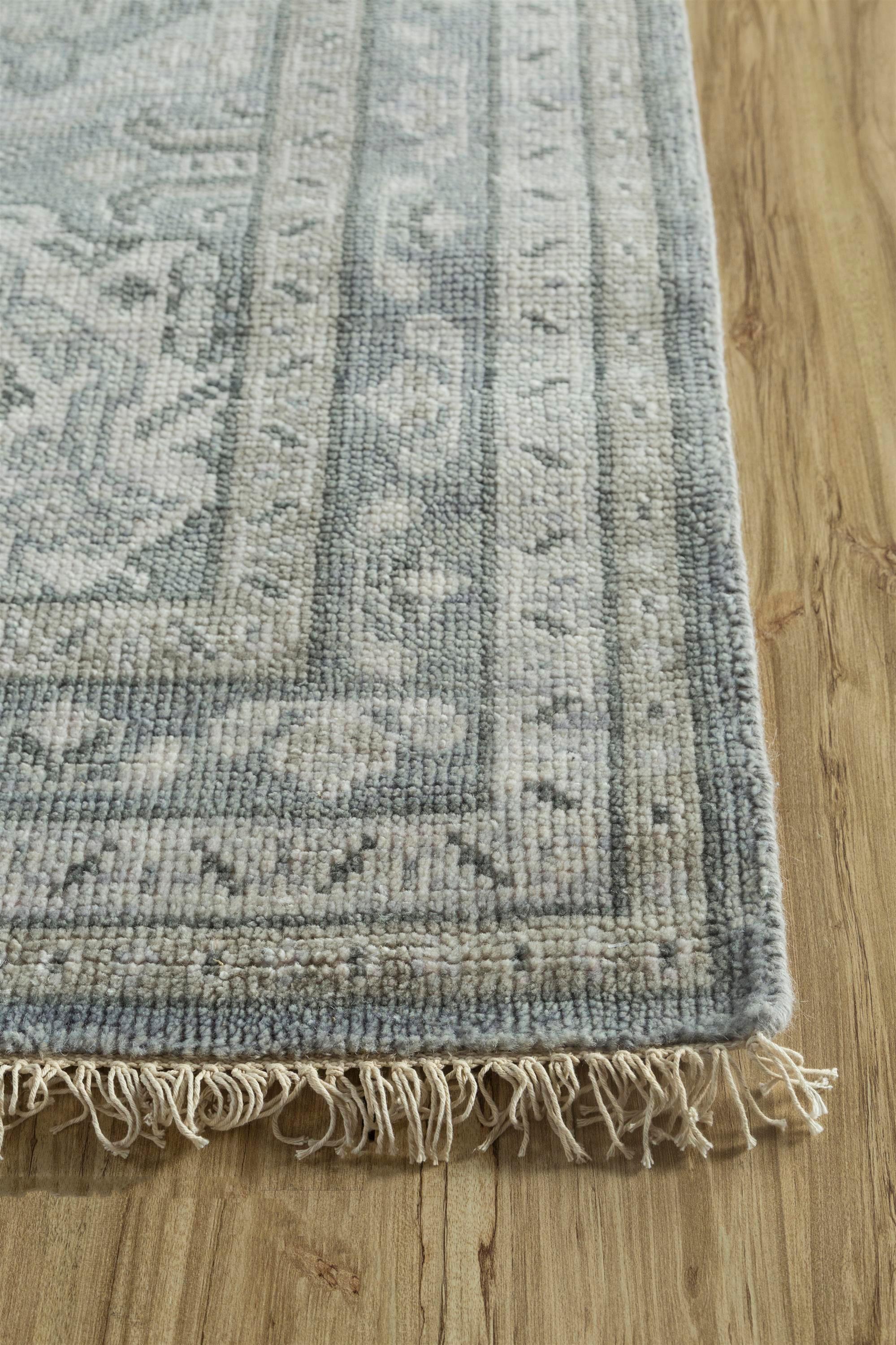 Tibetan Icy Medley Glacier Gray & BlueBell 200X300 Cm Handknotted Rug For Sale