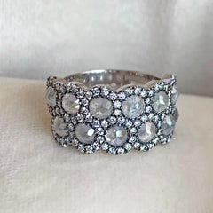 Icy Rose-Cut DEGVVS White Brilliant-Cut Diamond Pave Eternity Ring