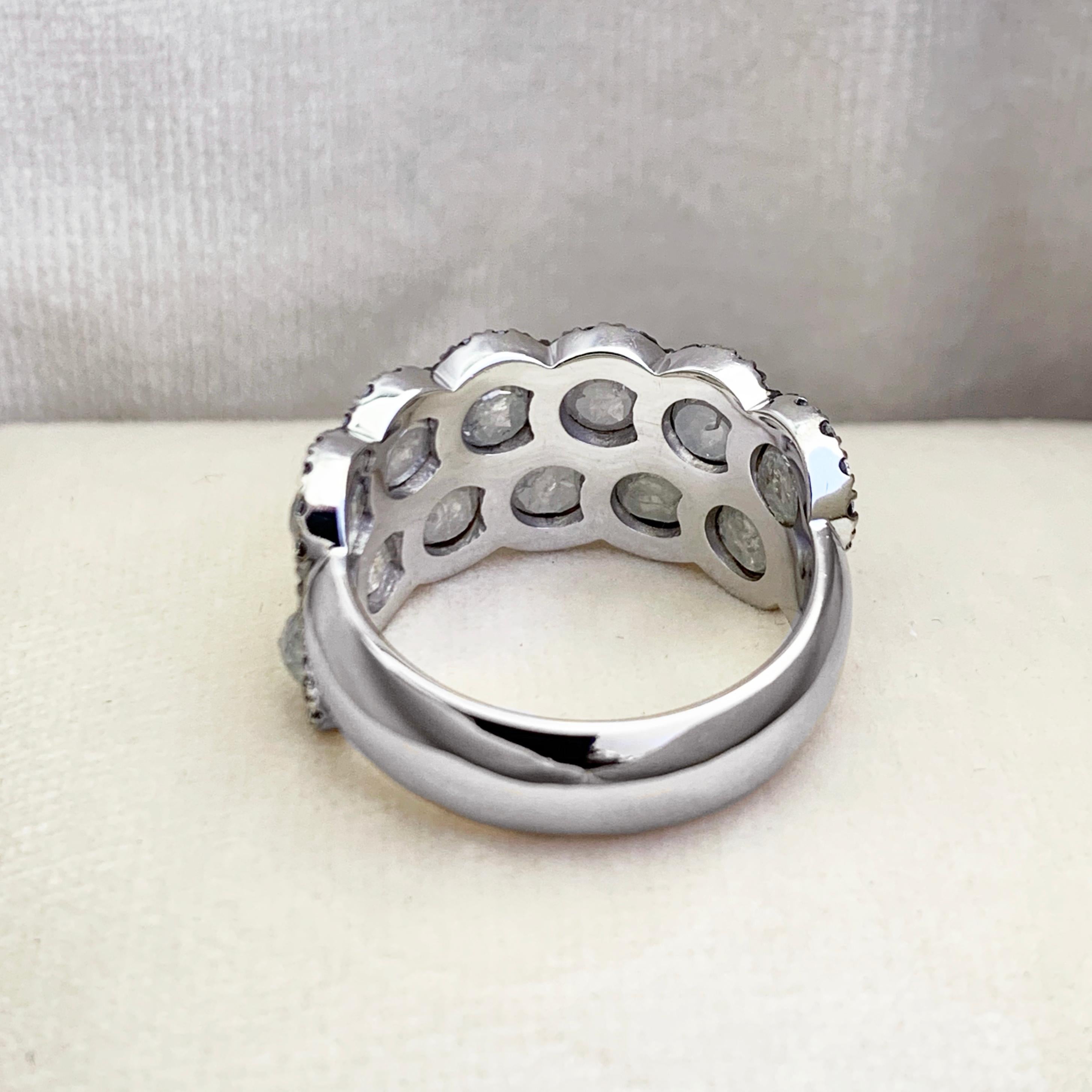Women's Icy Rose-Cut DEGVVS White Brilliant-Cut Diamond Pave Eternity Ring