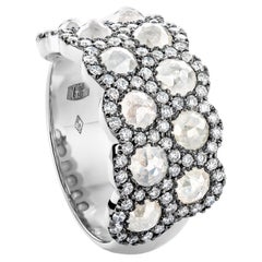 Icy Rose-Cut DEGVVS White Brilliant-Cut Diamond Pave Eternity Ring