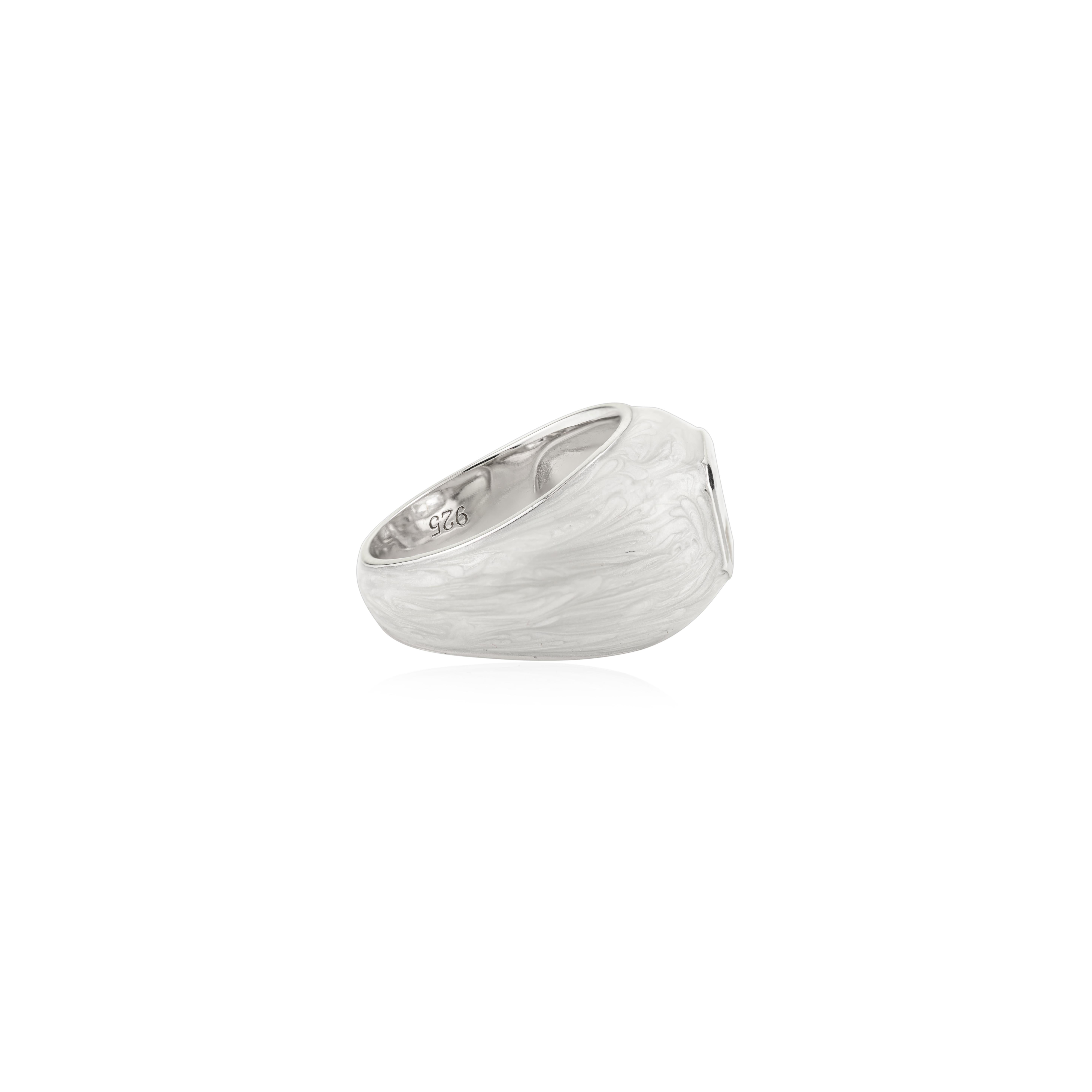 in vendita:  Anello d'argento a cupola unisex con zircone taglio smeraldo con smalto Icy Swirl, gioielli per regalo 5