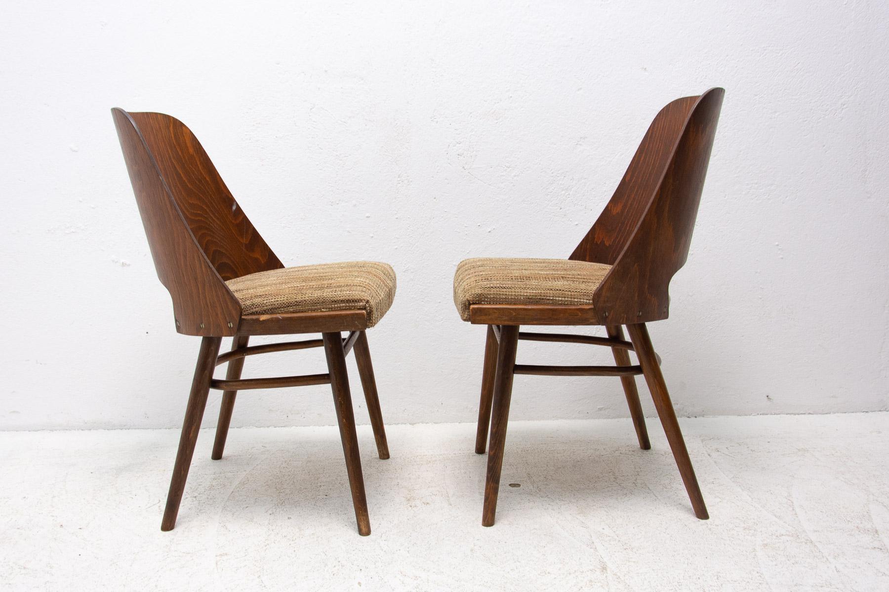 Fabric Mid Century Dining Chairs by Radomír Hofman for TON, 1960´s, Czechoslovakia