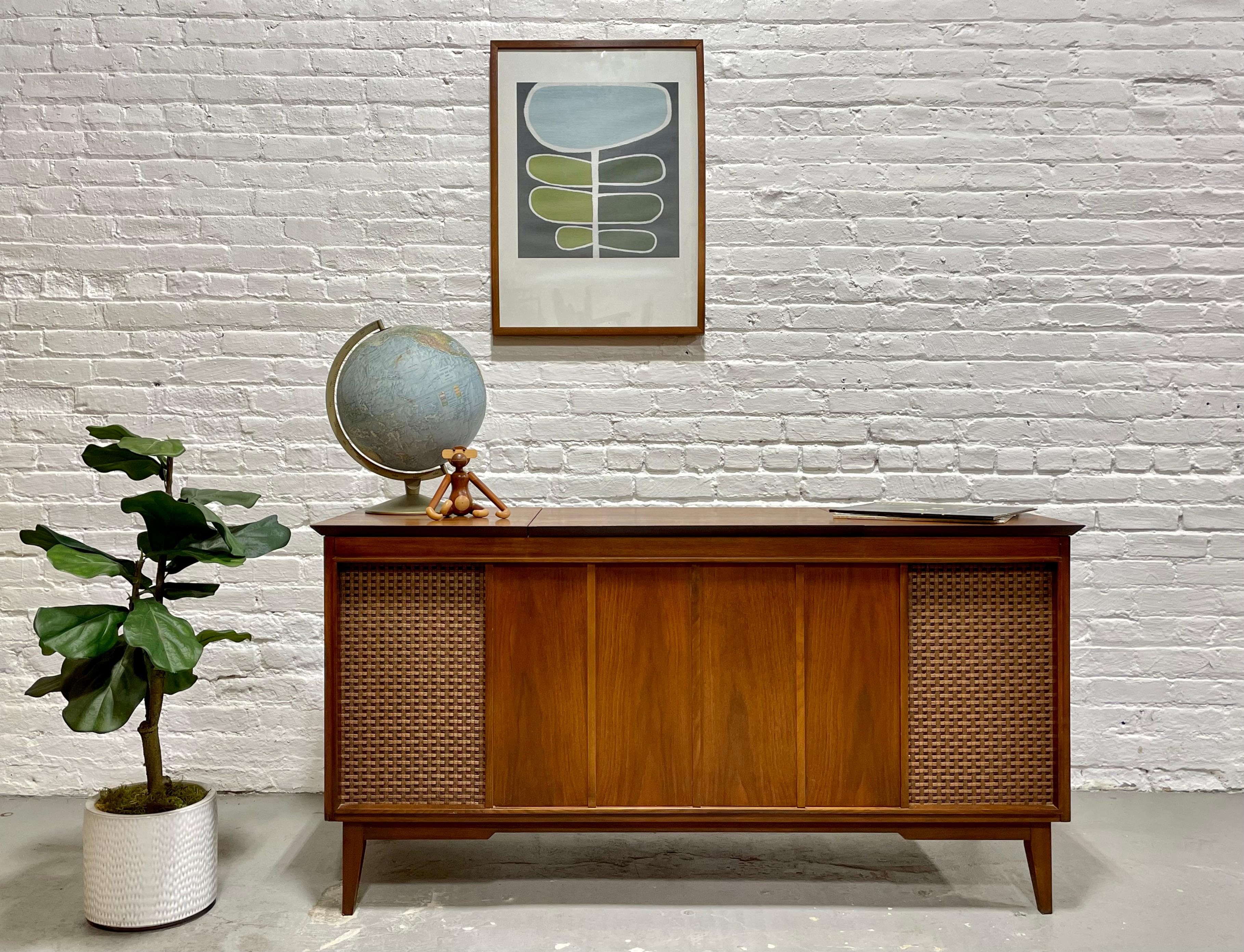 Mid-Century Modern Mid Century Modern Fully Functioning STEREO Console / CREDENZA Fischer Turntabl