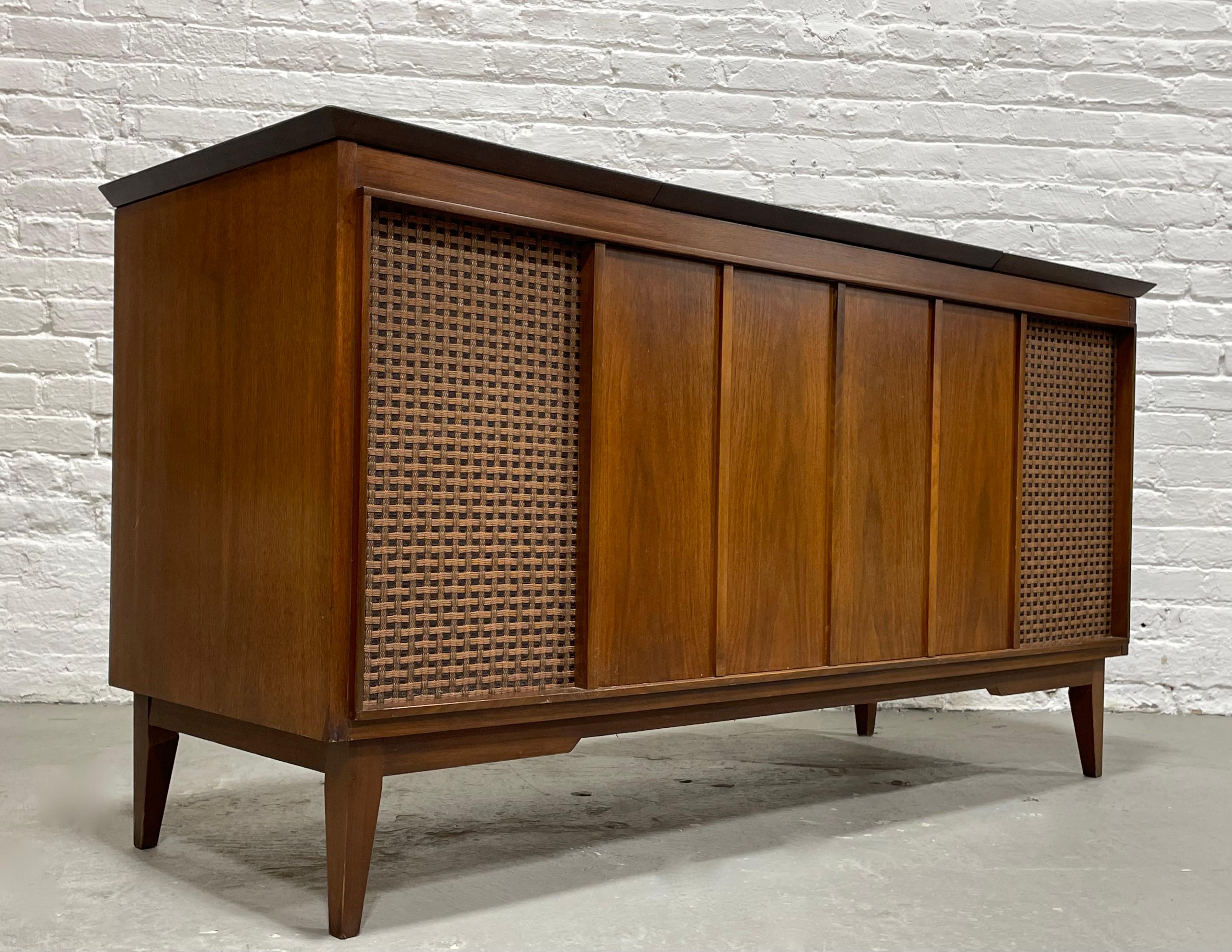 Mid-20th Century Mid Century Modern Fully Functioning STEREO Console / CREDENZA Fischer Turntabl