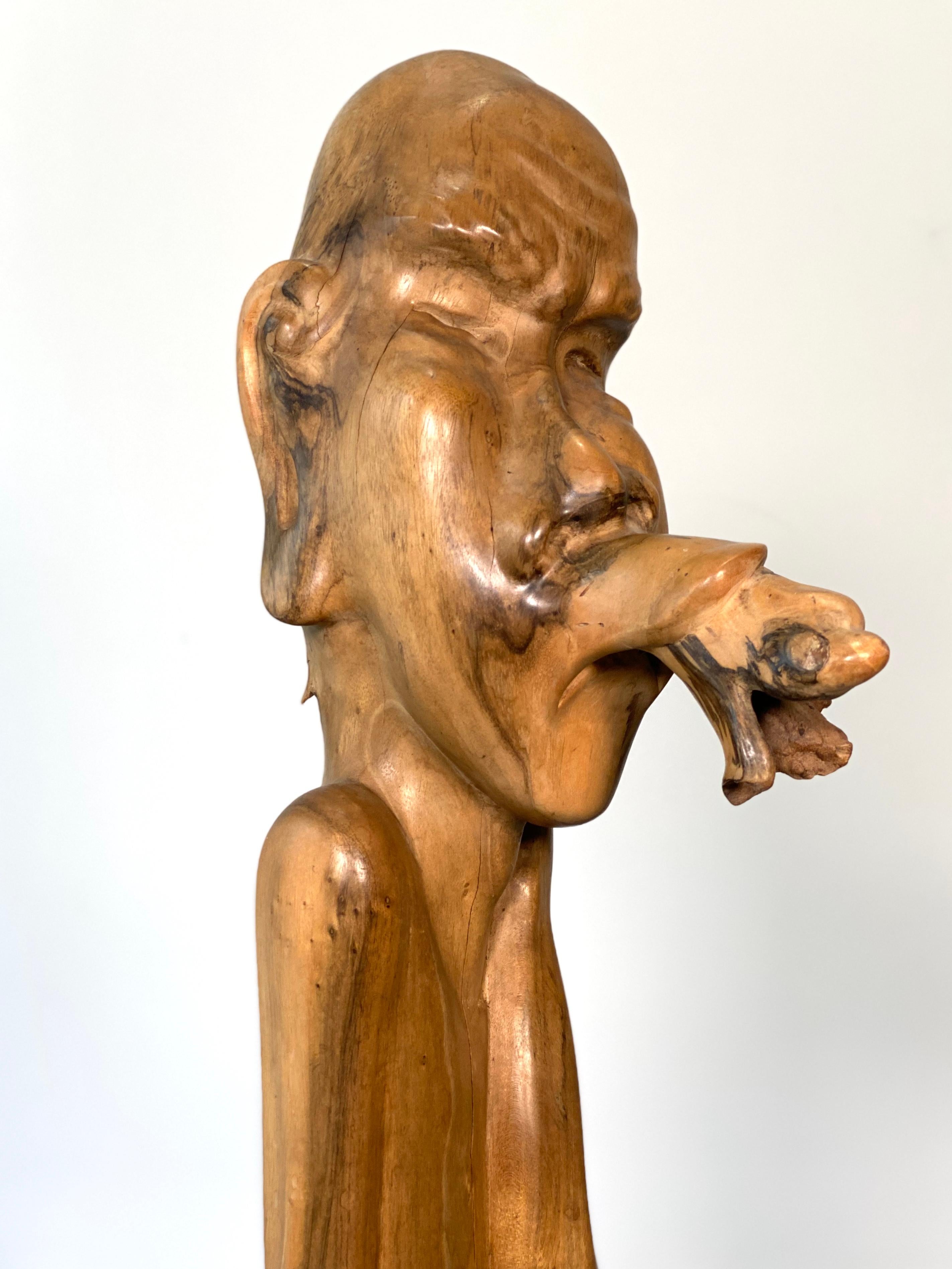 Tribale IDA BAGUS TILEM SUAR SCULTURA IN LEGNO INCISO BALI 1950s in vendita