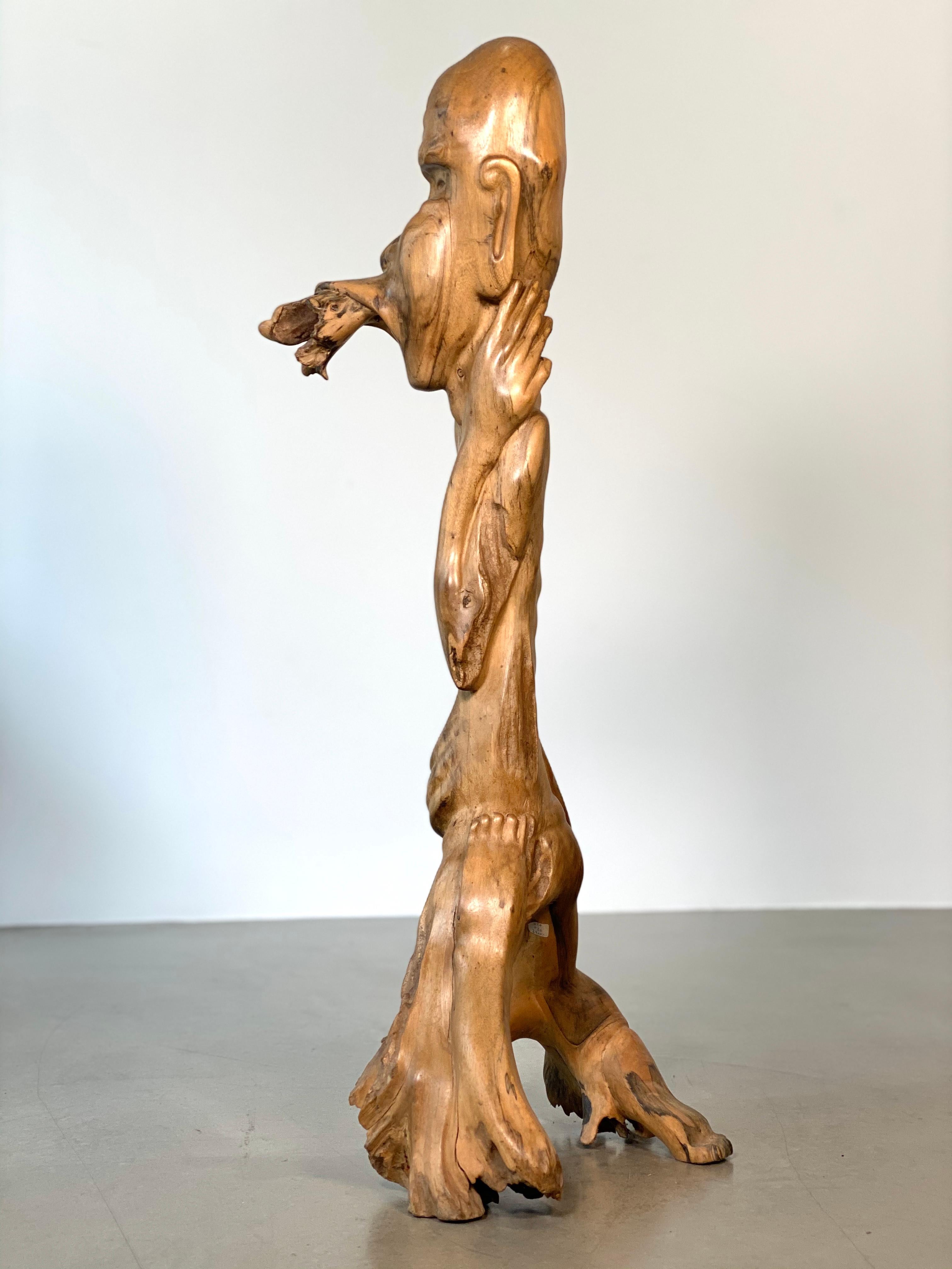 Balinese IDA BAGUS TILEM SUAR SCULTURA IN LEGNO INCISO BALI 1950s in vendita