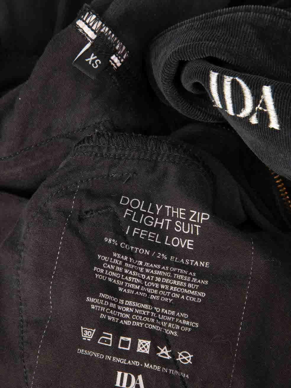Ida Black Corduroy Zipped Jumpsuit Size XS For Sale 4